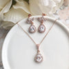 Bridal Necklace - Rose Gold Teardrop