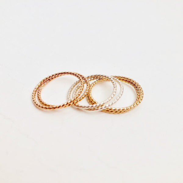 Twisted Stacking Ring.  Gold Filled, Sterling Silver or Rose Gold Filled