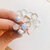 Bezel Ring Rose -Rose Quartz, Howlite, Blue Lace Agate