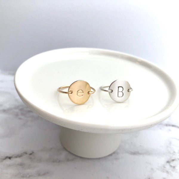 Initial Ring - Gold Filled, Sterling Silver, Rose Gold Filled