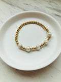 Gold Bead & Pearl Bracelet