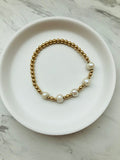 Gold Bead & Pearl Bracelet